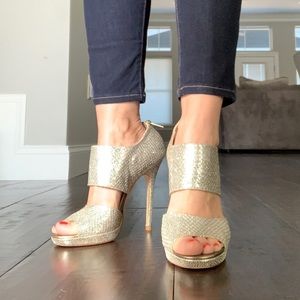 Jimmy Choo Silver Gold Metallic Private 37